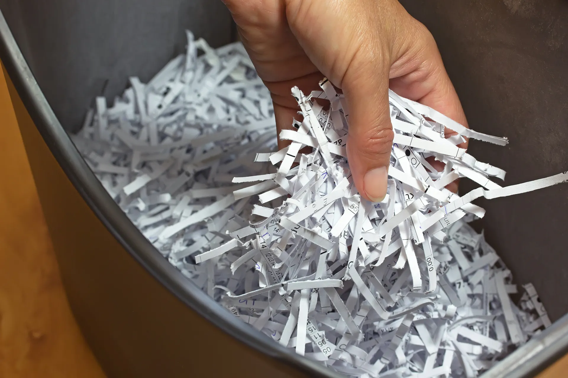 shredding paper