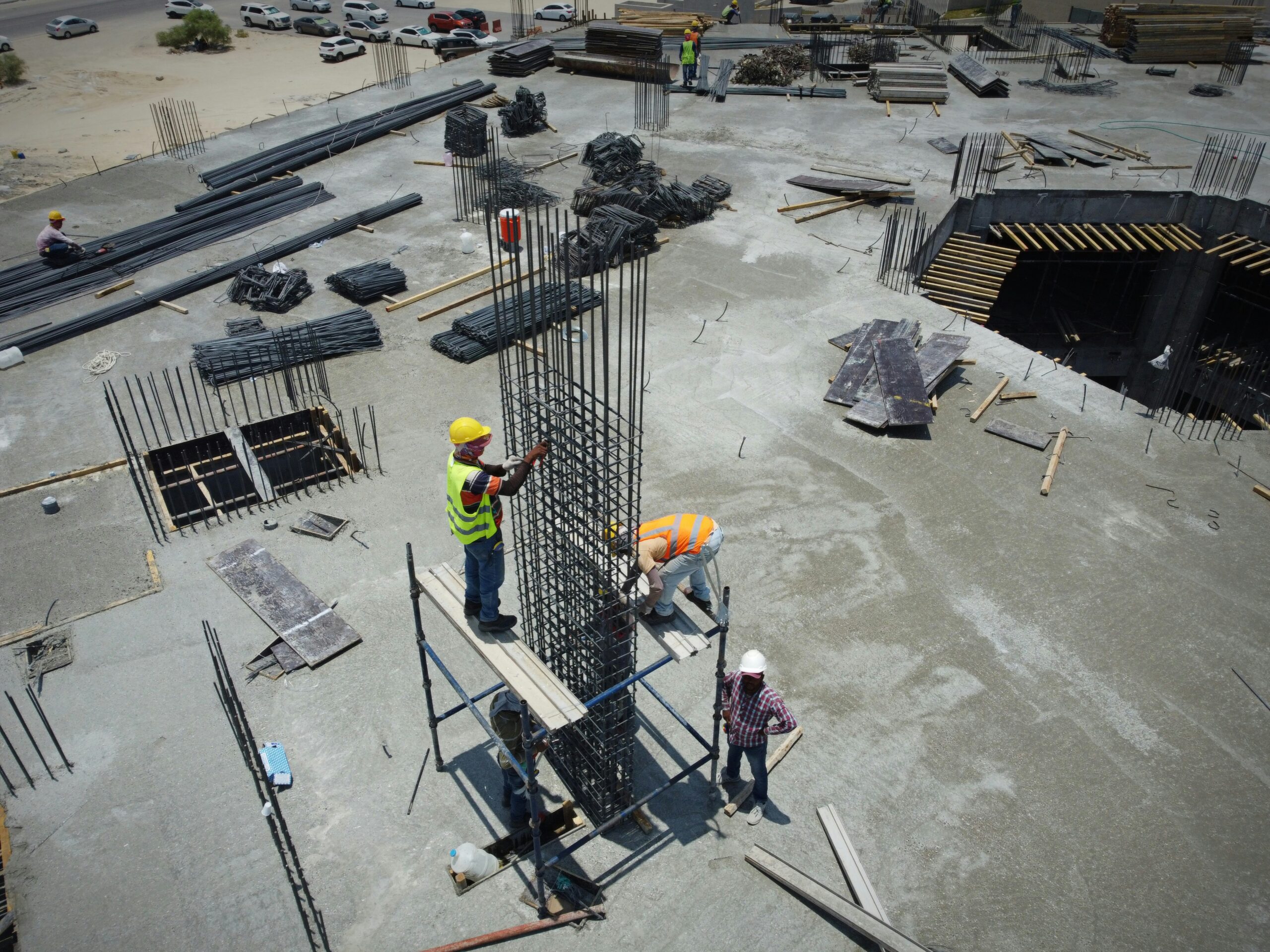 a construction project using recycled concrete