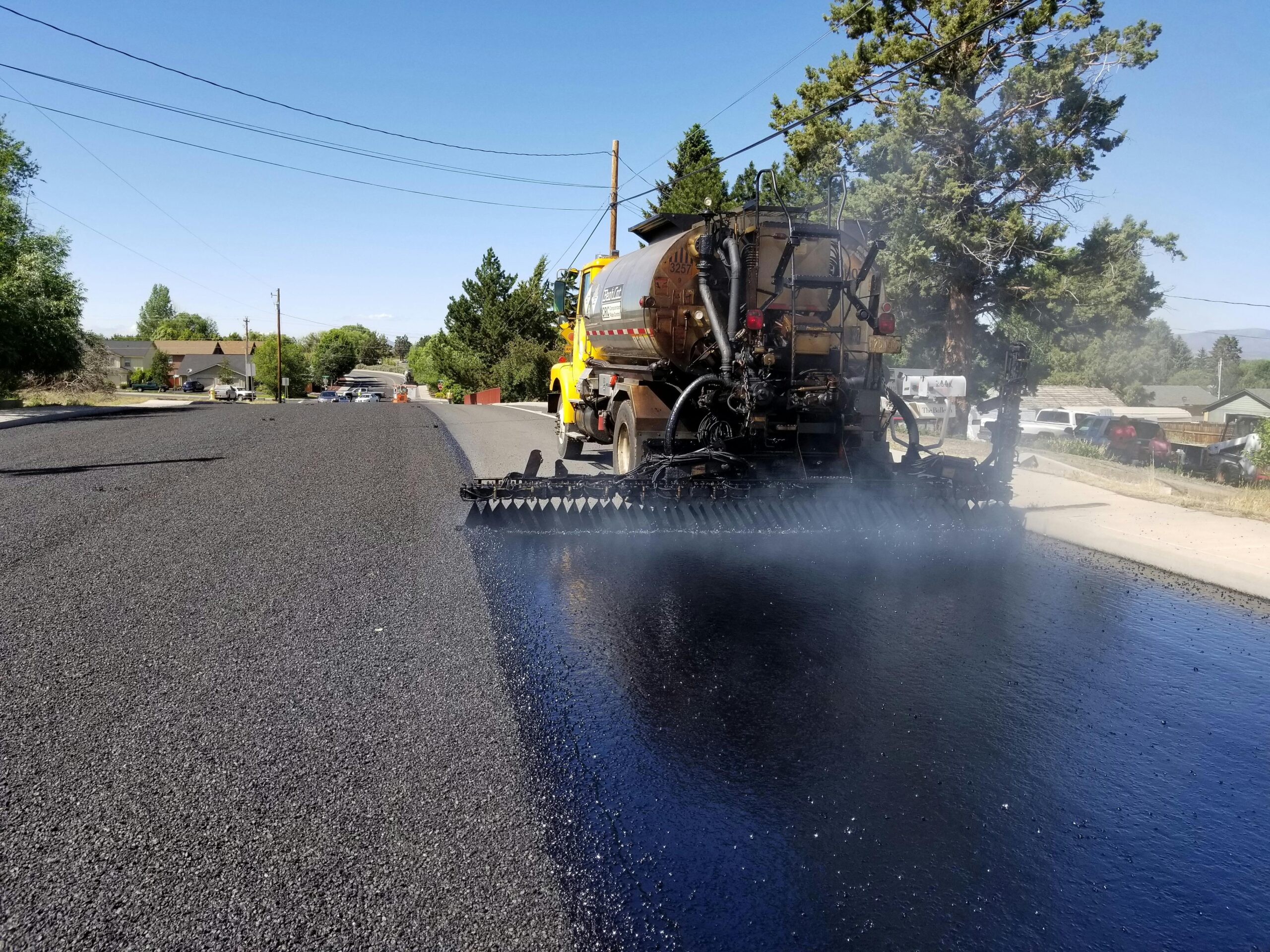 new road being laid using recycled concrete