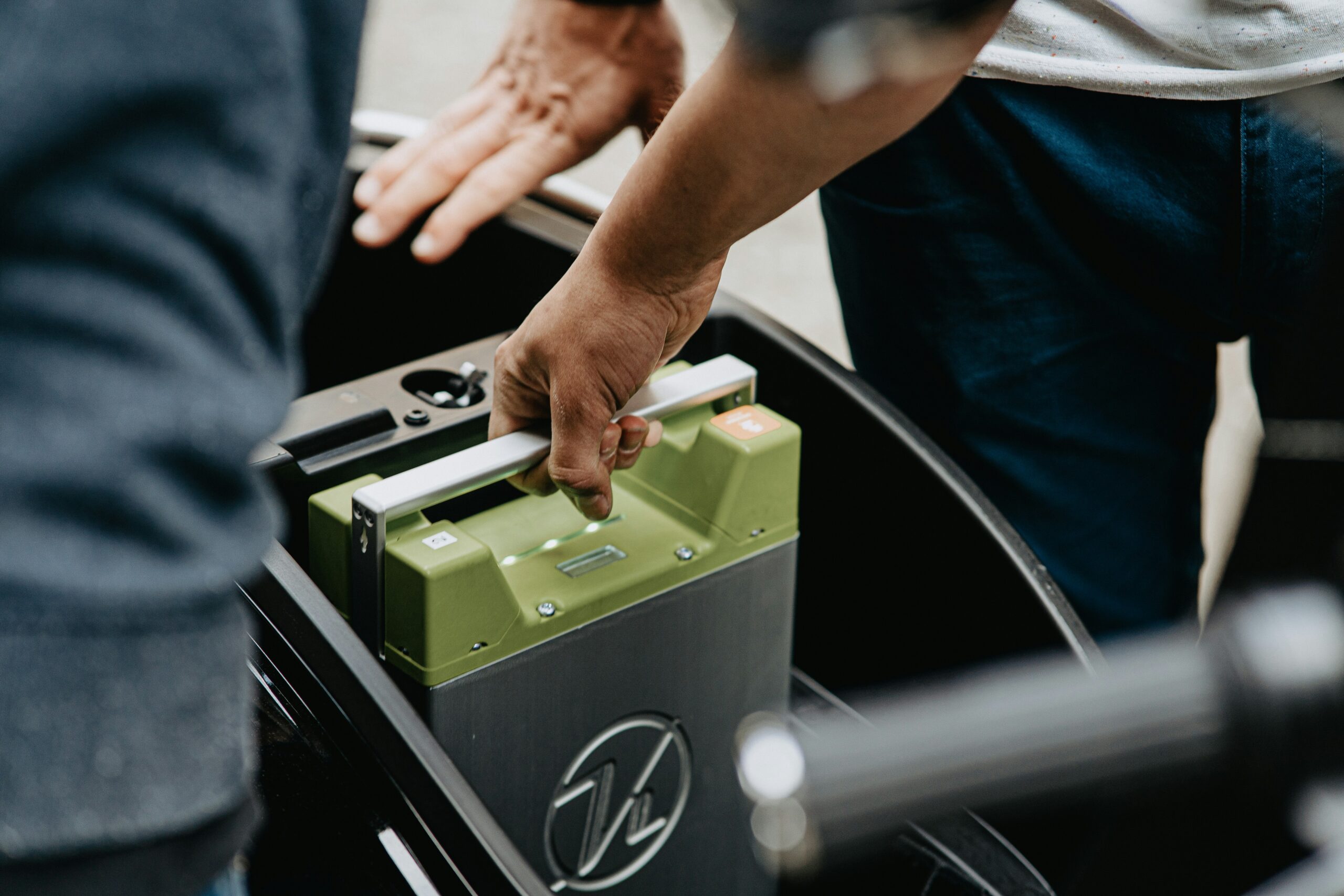 A lithium battery in an electric vehicle which will require safe lithium battery disposal