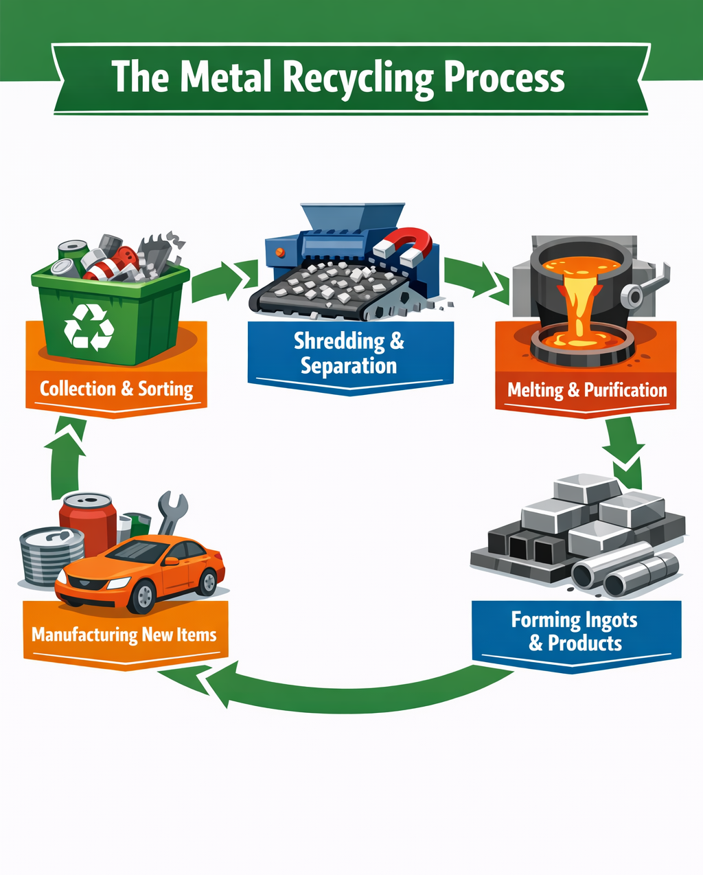 The metal recycling process flow v2