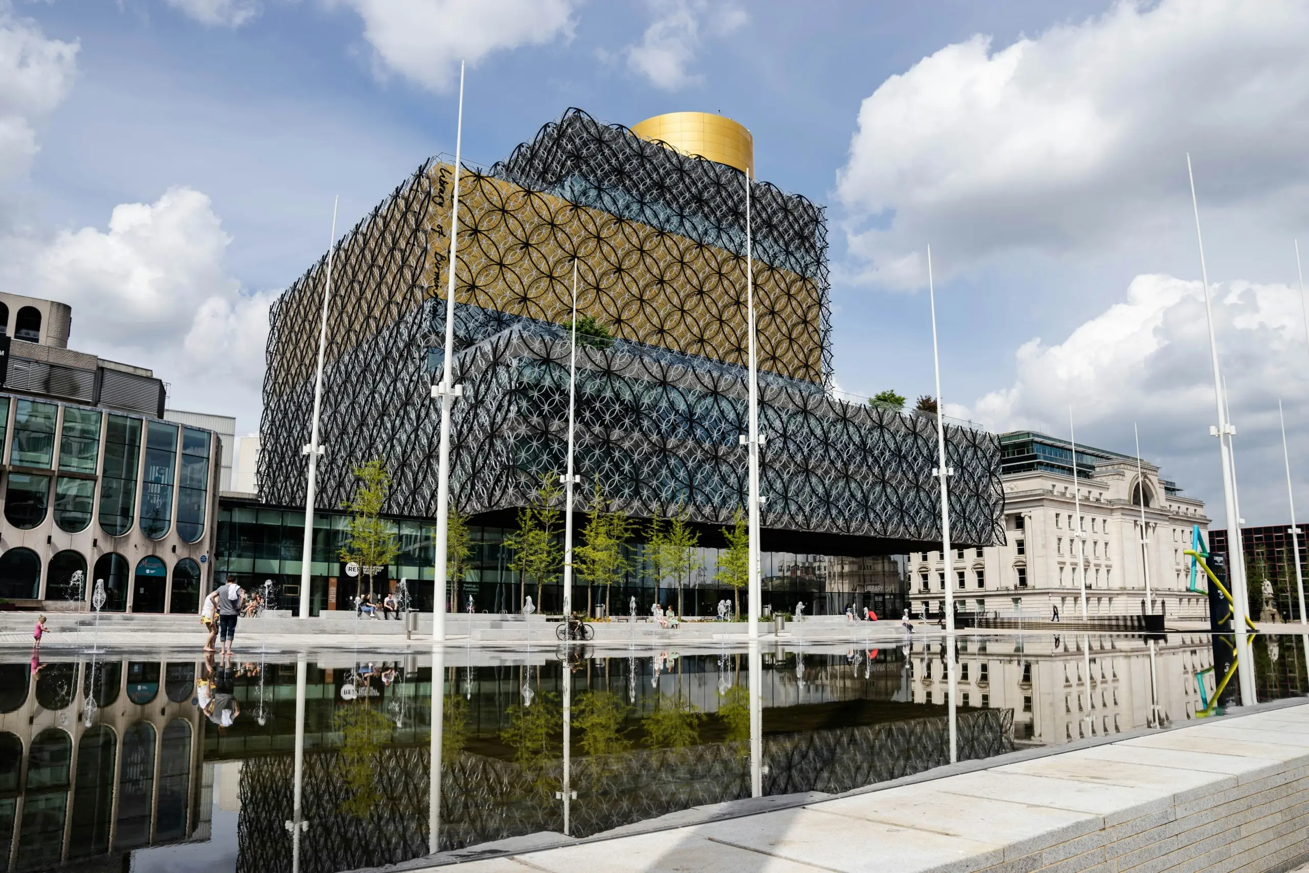 A library in Birmingham. Waste collections keep the area tidy