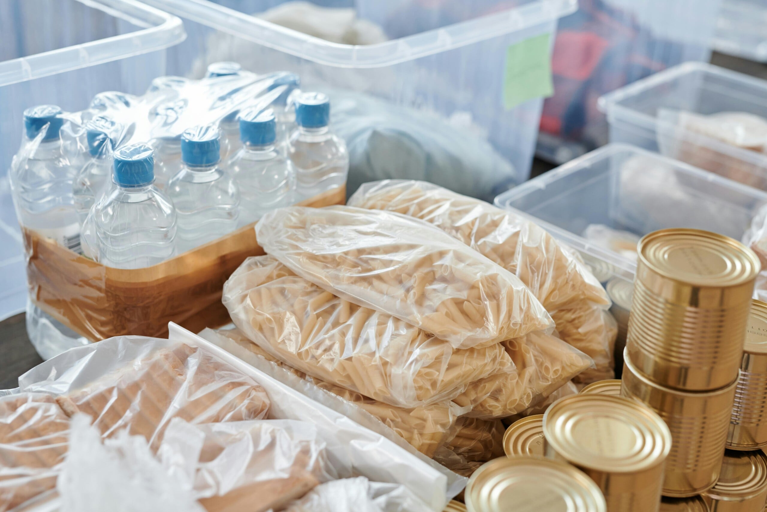 Pasta, bottled water and tin cans are not included in plastic packaging tax exemption laws