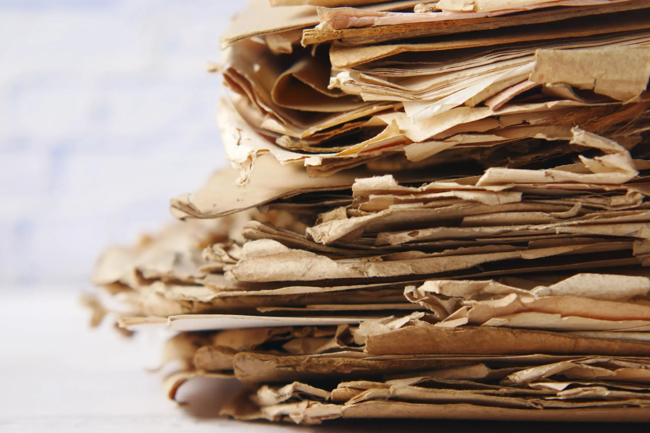 a pile of paper ready to be recycled